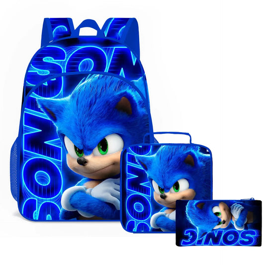 SONIC Sonic Bags for Primary and Secondary School Students and Children'S Cartoon School Bag Mochila Ports Backpack Lightening